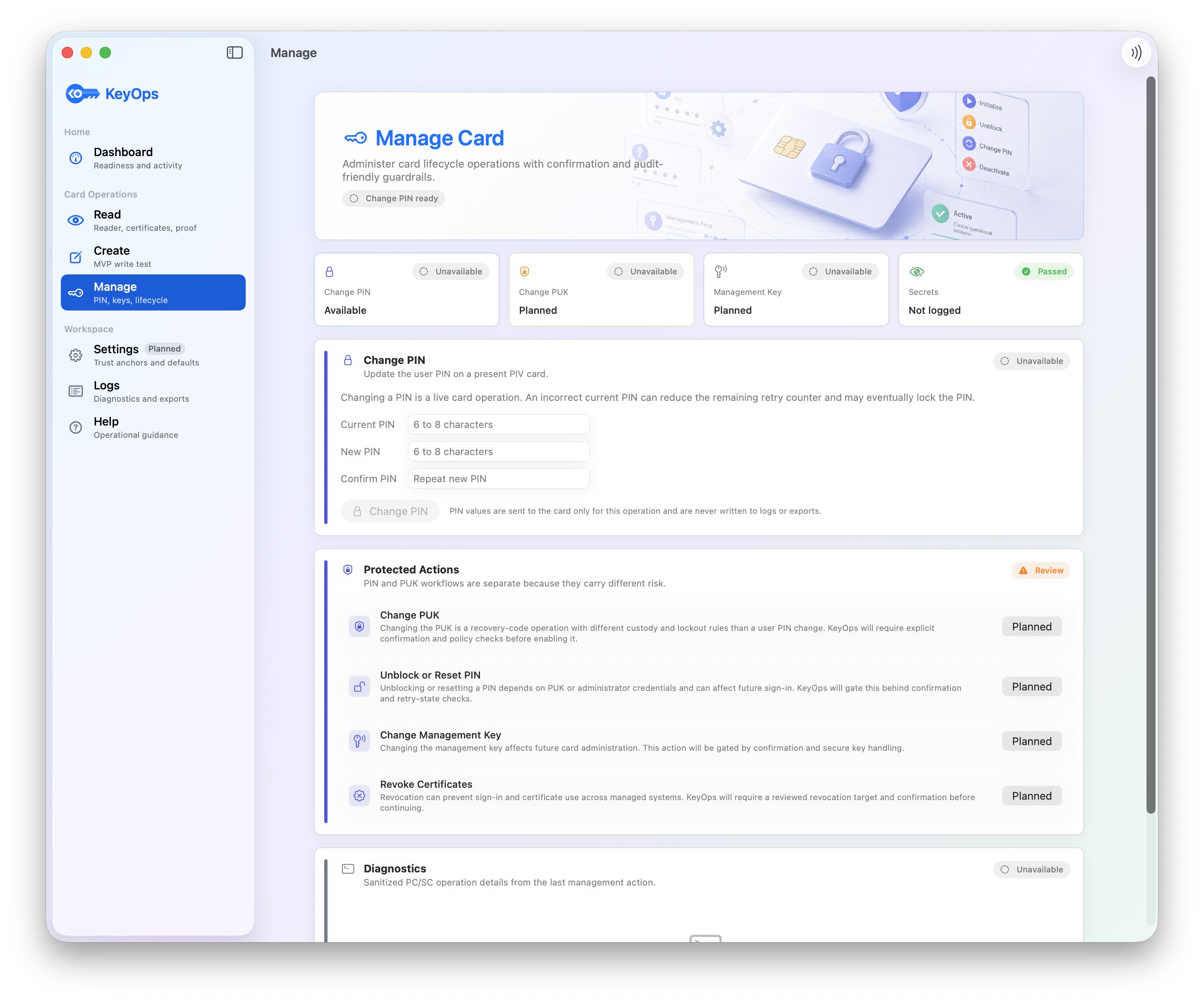 Manage page screenshot.